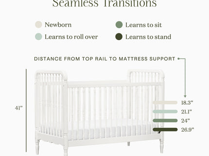 M7101RW,Namesake,Liberty 3-in-1 Convertible Spindle Crib w/Toddler Bed Conversion Kit in Warm White