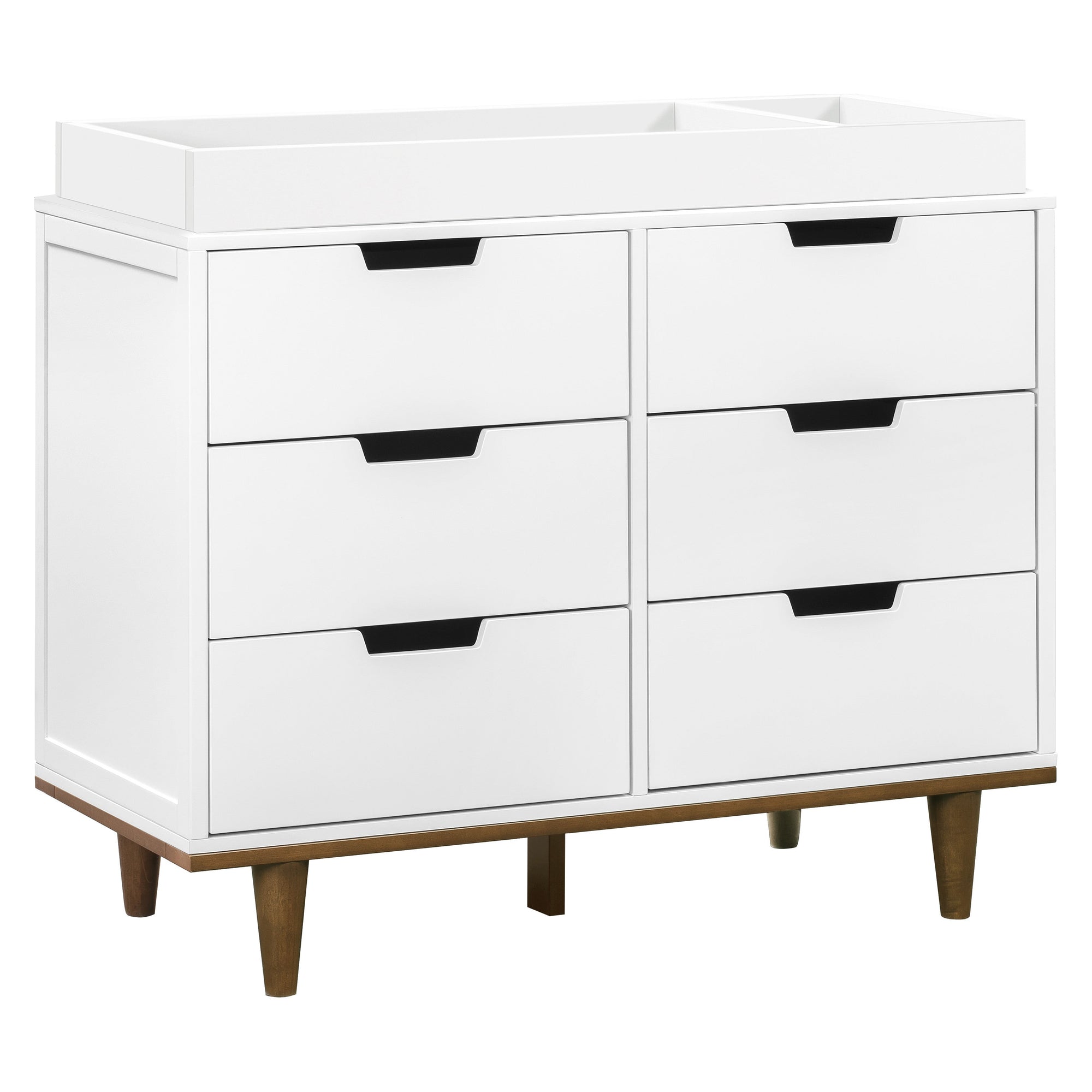 W4926WL,DaVinci,Marley 6-Drawer Double Dresser in White/Walnut