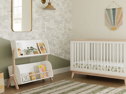 M10611WNX,Babyletto,Tally Storage and Bookshelf in White and Washed Natural Finish