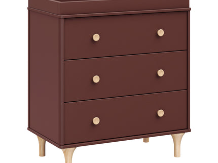 M9023CRN,Babyletto,Lolly 3-Drawer Changer Dresser w/Removable Changing Tray in Crimson/Natural
