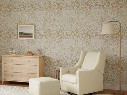 M26385PCMEWLB,Babyletto,Kiwi Gliding Ottoman in Performance Cream Eco-Weave w/ Light Wood Base