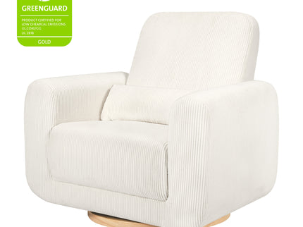 M10287YCLB,Babyletto,Tuba Glider in Ivory Corduroy with Light Wood Base