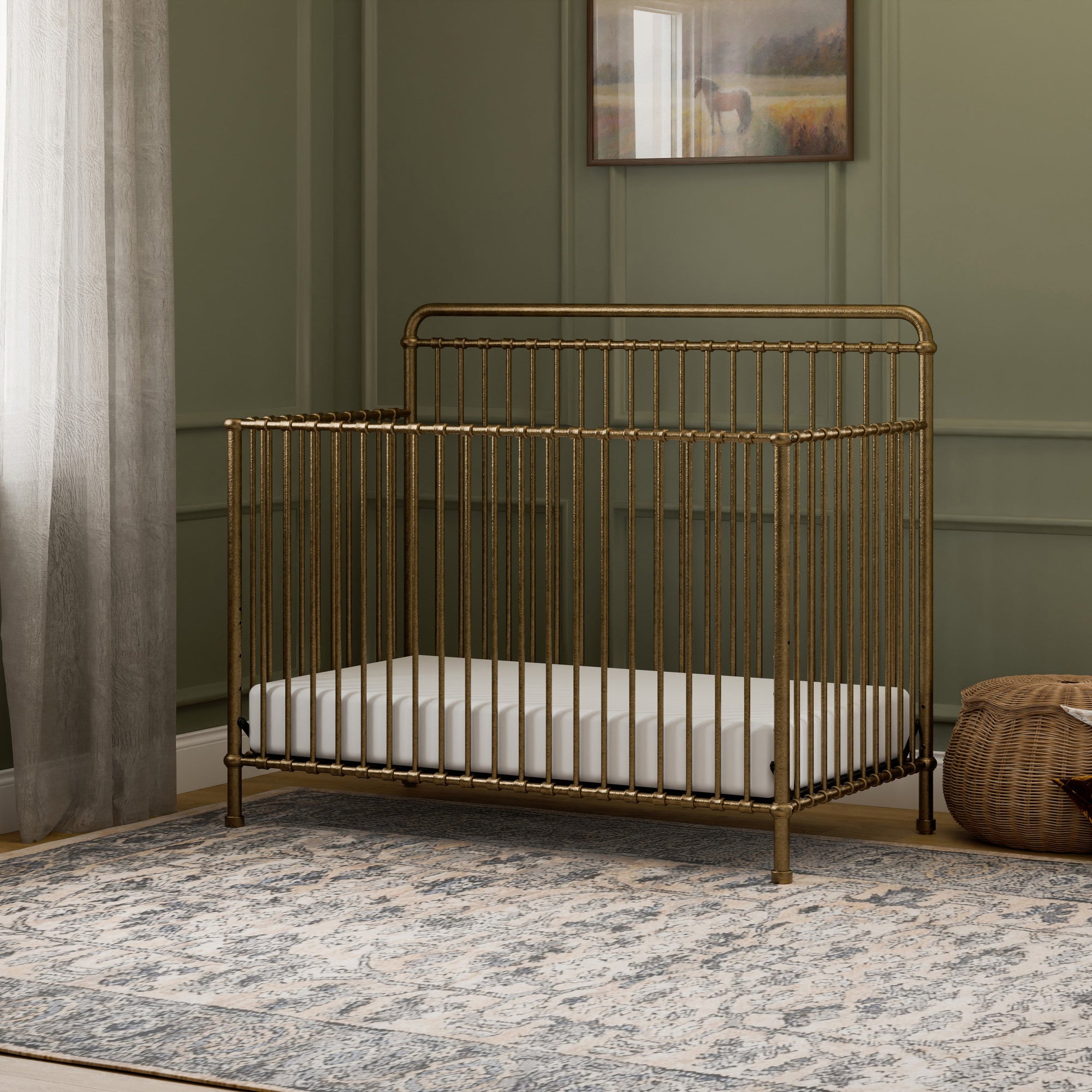 M15301VG,Namesake,Winston 4-in-1 Convertible Crib in Vintage Gold
