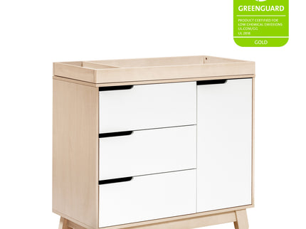 M4223NXW,Babyletto,Hudson 3-Drawer Changer Dresser w/Removable Changing Tray in WashedNatural/White