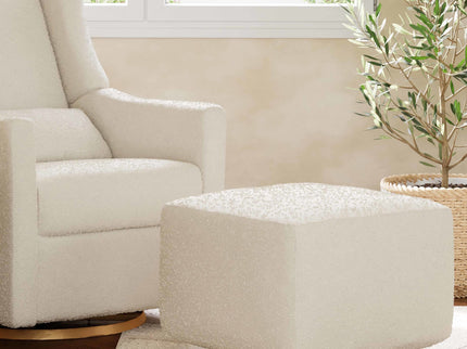 M26385WBG,Babyletto,Kiwi Gliding Ottoman in Ivory Boucle w/ Gold Base
