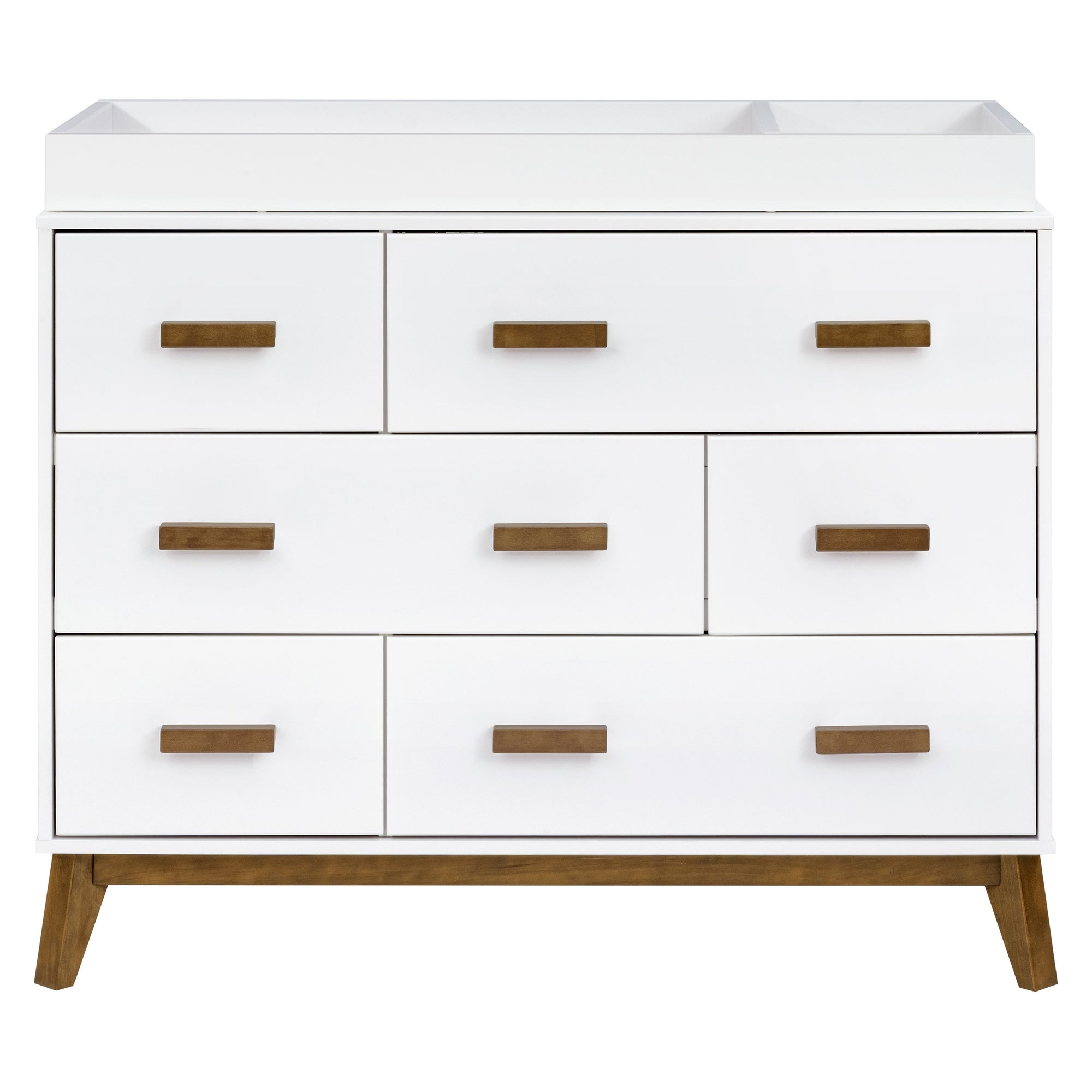 M5826WNL,Babyletto,Scoot 6-Drawer Dresser in White/Natural Walnut