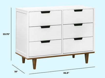 W4926WL,DaVinci,Marley 6-Drawer Double Dresser in White/Walnut
