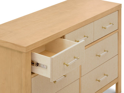 M24816HYPSEW,Namesake,Eloise 7-Drawer Assembled Dresser in Honey & Performance Sand Eco-Weave