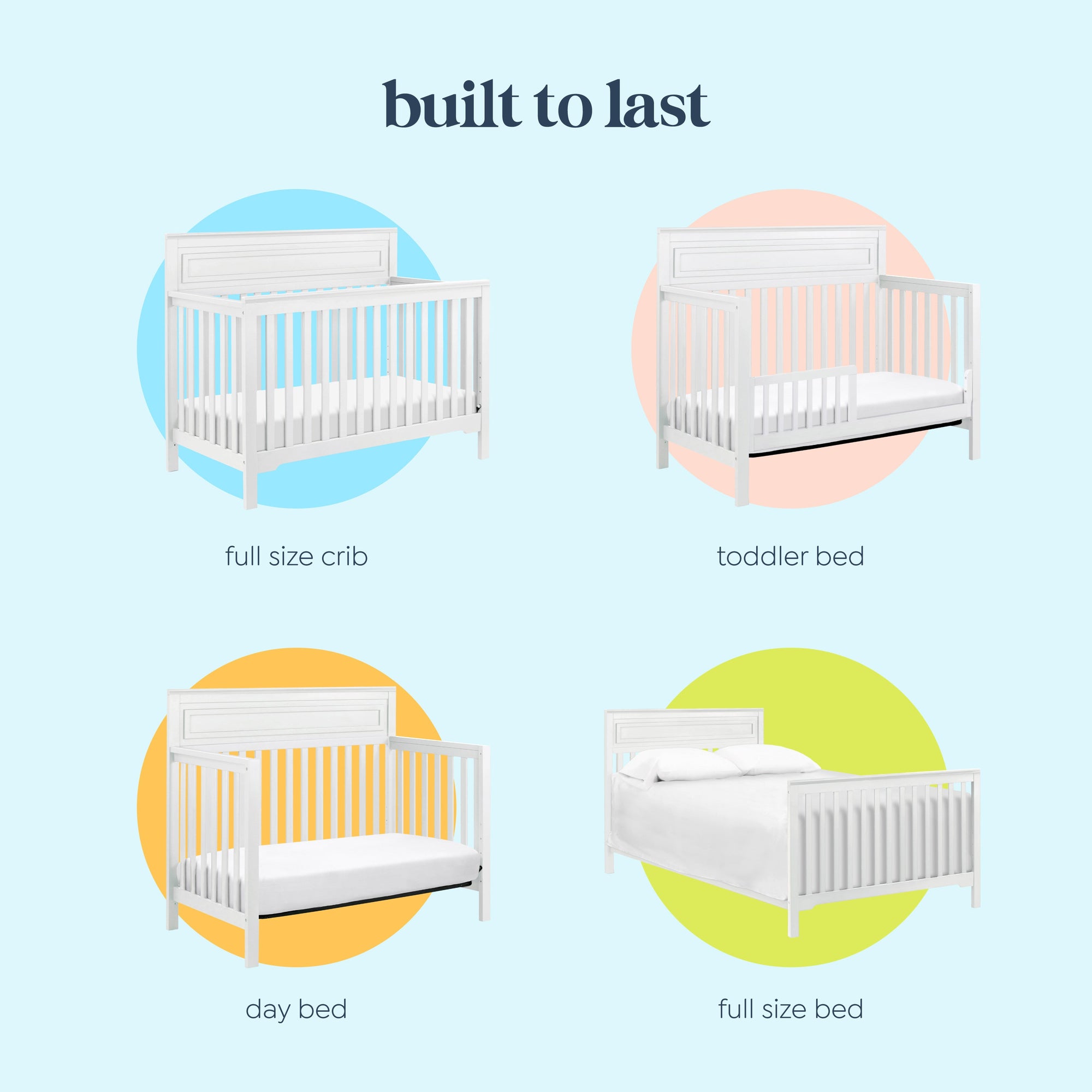 M4301W,DaVinci,Autumn 4-in-1 Convertible Crib in White Finish