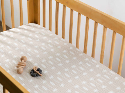 T27035,Babyletto,Beach Bum Muslin Crib Sheet in GOTS Certified Organic Cotton