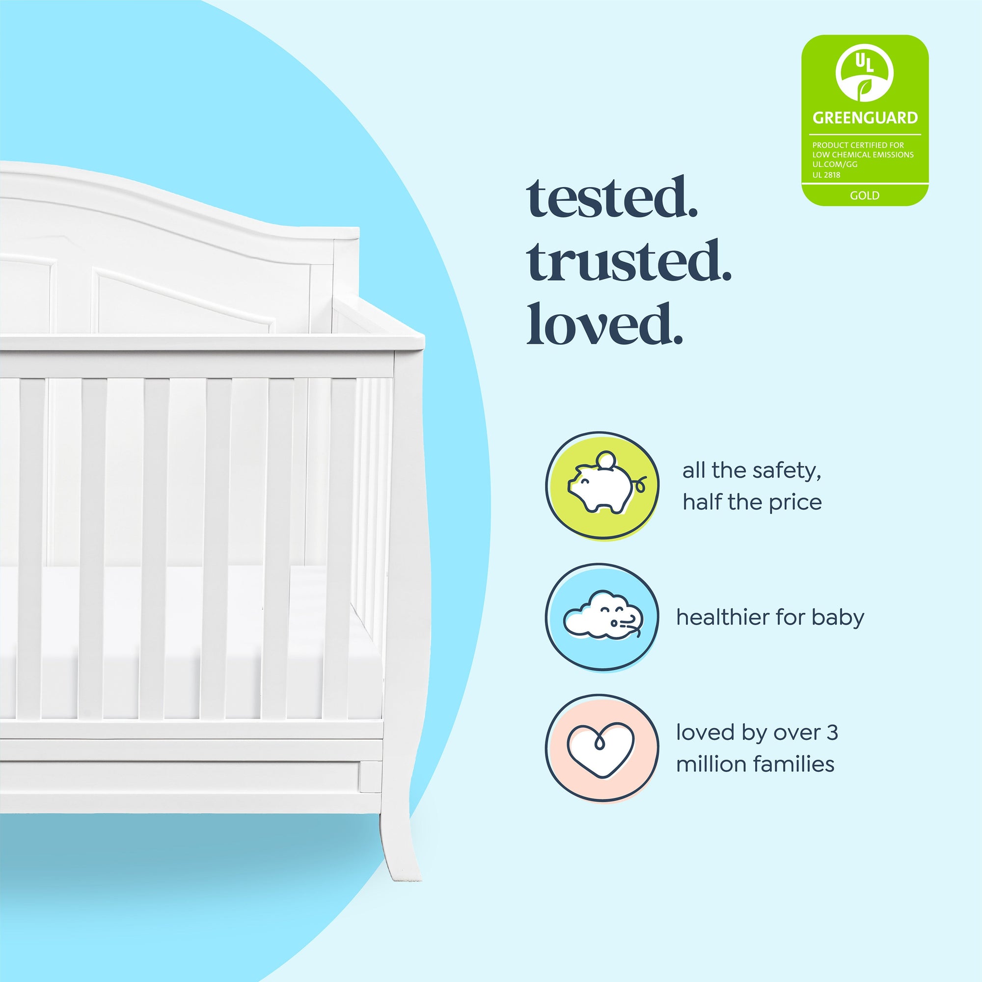 M20101W,DaVinci,Emmett 4-in-1 Convertible Crib in White