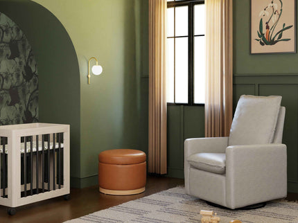 M20987PGEW,Babyletto,Cali Pillowback Swivel Glider in Performance Grey Eco-Weave