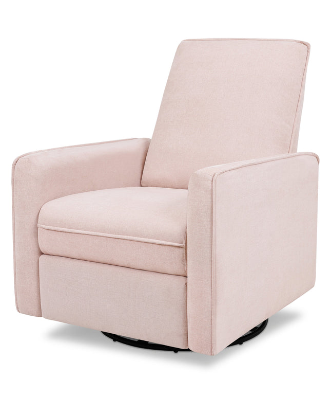 M19387PBPEW,DaVinci,Penny Swivel Recliner in Performance Pale Blush Pink Eco-Weave