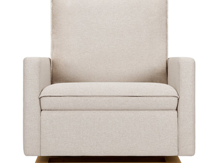 M20984PBEWLB,Babyletto,Cali Pillowback Chair and a Half Glider in Performance Beach Eco-Weave w/ Light Wood Base