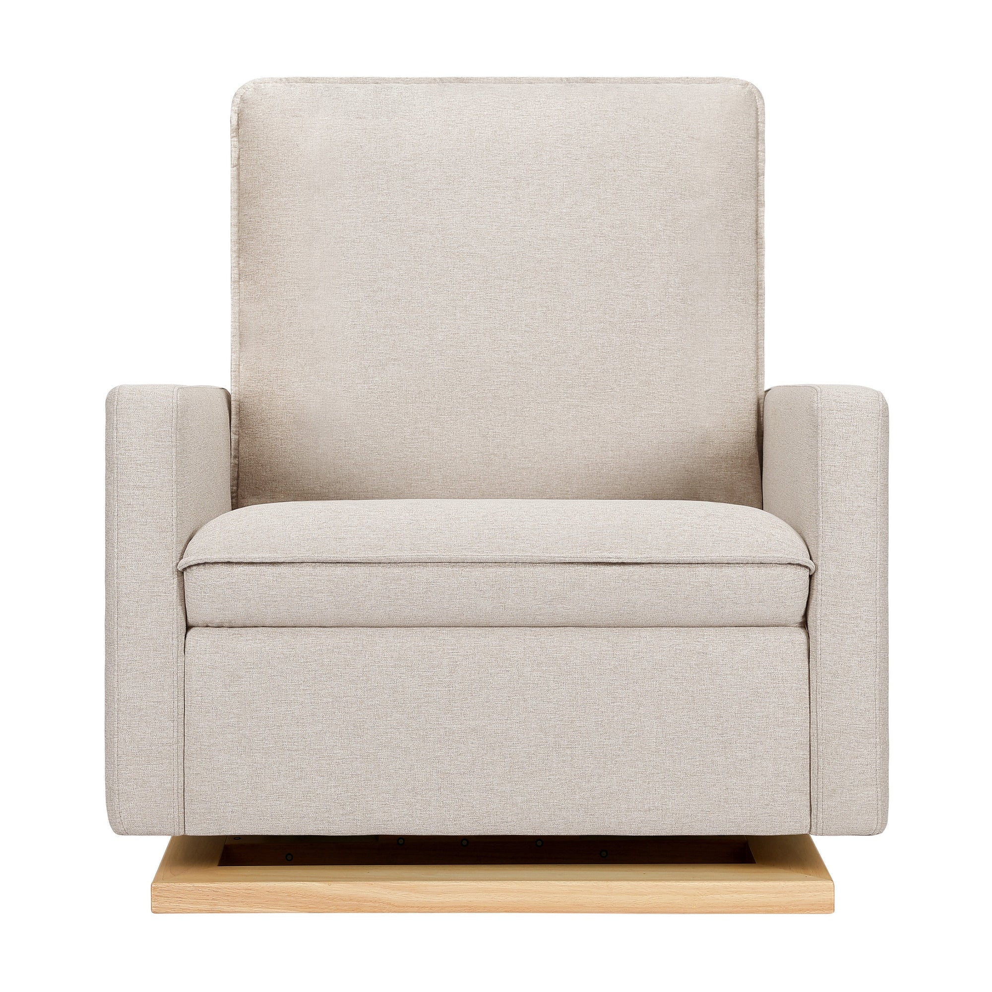 M20984PBEWLB,Babyletto,Cali Pillowback Chair and a Half Glider in Performance Beach Eco-Weave w/ Light Wood Base