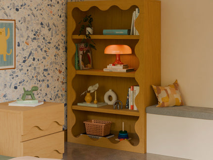 M31111HY,Babyletto Kids,Lido Wave Bookcase in Honey