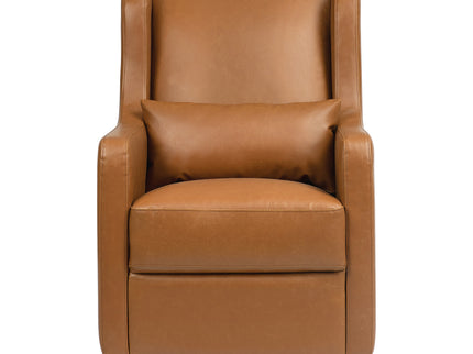 M22187TANG,Babyletto,Wally Swivel Glider in Tan Vegan Leather w/Gold Base
