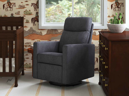 M19787SHG,DaVinci,Gabby Pillowback Swivel Glider in Shadow Grey