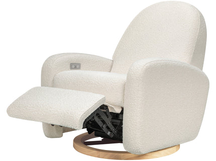 M23188WBLB,Babyletto,Nami Glider Recliner w/ Electronic Control and USB in Ivory Boucle w/Light Wood Base