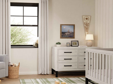 B25816WDF,Monogram by Namesake,Newbern 6-Drawer Assembled Dresser in White Driftwood