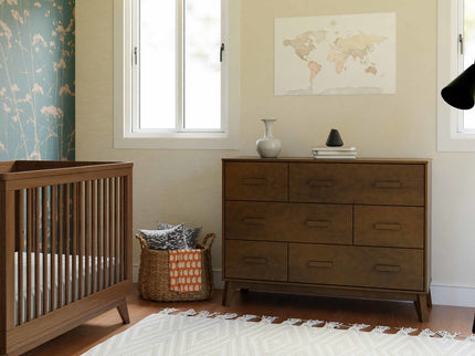 M5826NL,Babyletto,Scoot 6-Drawer Dresser in Natural Walnut