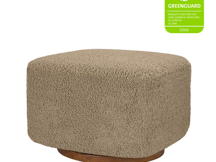 M26385LTDB,Babyletto,Kiwi Gliding Ottoman in Latte Teddy Loop w/ Dark Wood Base