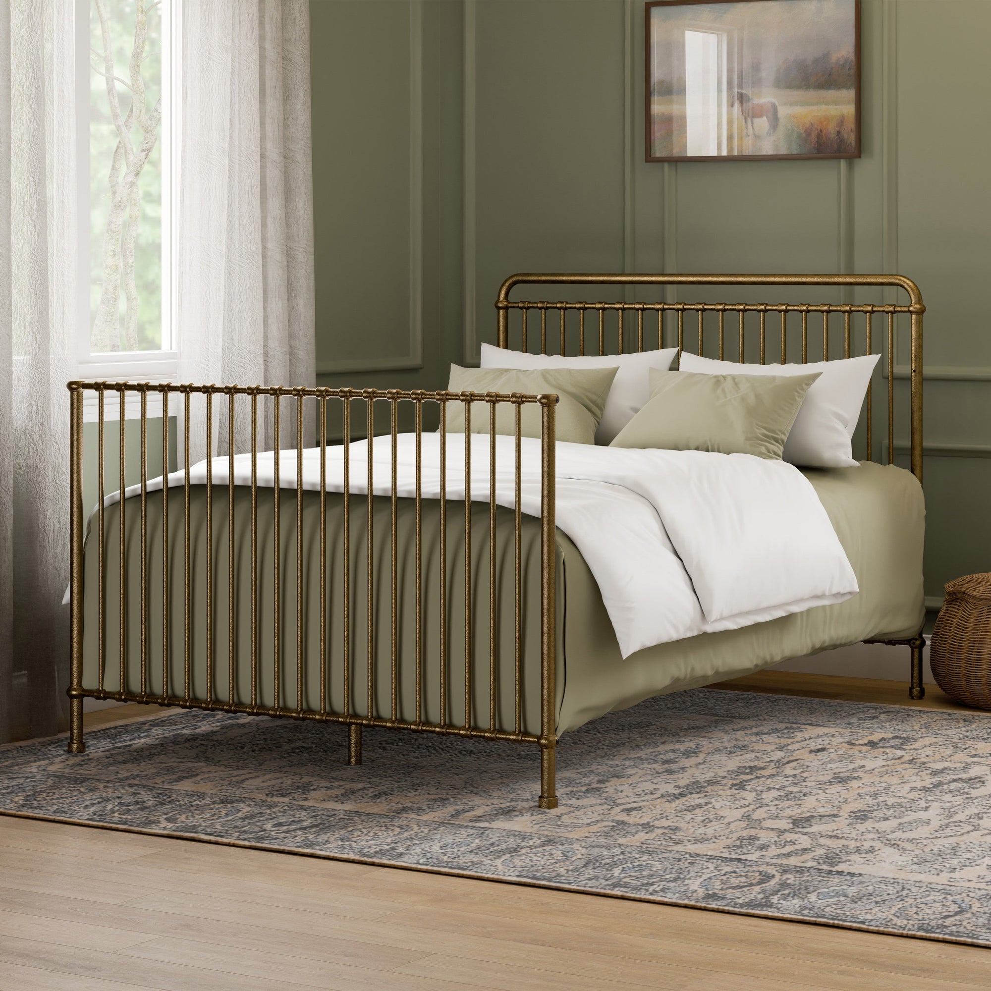 M15301VG,Namesake,Winston 4-in-1 Convertible Crib in Vintage Gold