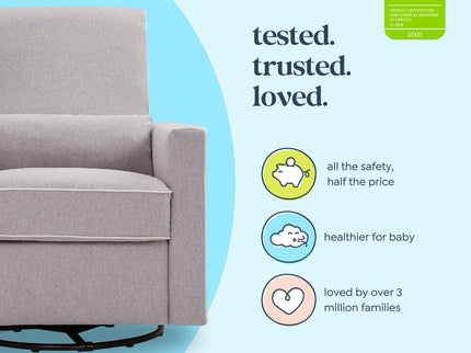 M10887GCM,DaVinci,Piper Recliner in Grey Finish w/Cream Piping