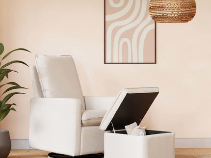 M20987PCMEW,Babyletto,Cali Pillowback Swivel Glider in Performance Cream Eco-Weave