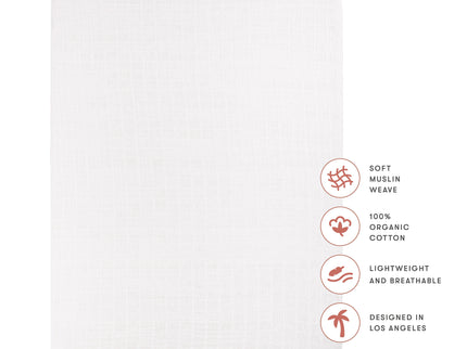 T29433,Babyletto,Plain White Muslin All-Stages Midi Crib Sheet in GOTS Certified Organic Cotton