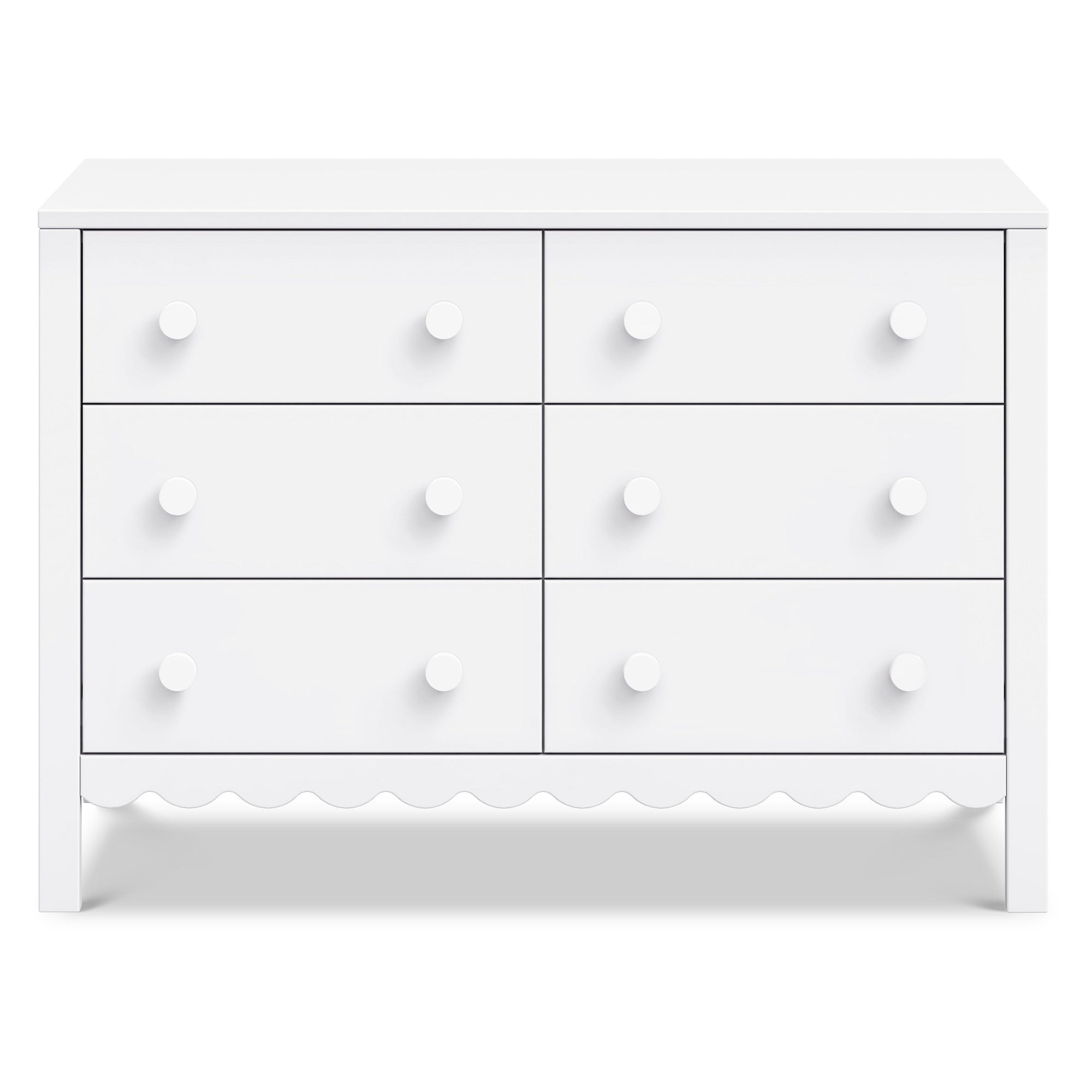M27826W,DaVinci,Sammy Scallop 6-Drawer Dresser in White