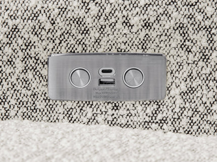 B17787BWB,Monogram by Namesake,Monroe Pillowback Power Recliner in Black White Boucle