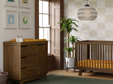 M4223NL,Babyletto,Hudson 3-Drawer Changer Dresser w/Removable Changing Tray in Natural Walnut