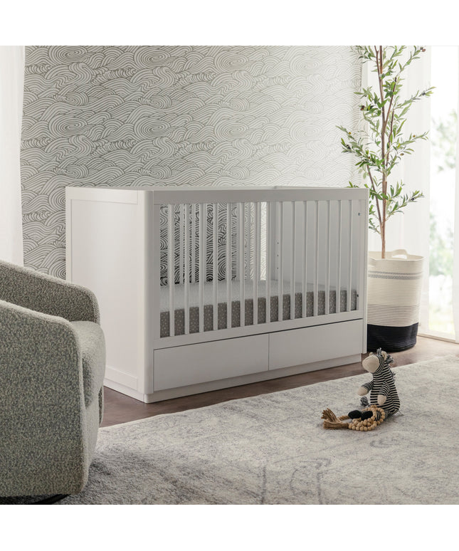 M21601W,Babyletto,Bento 3-in-1 Convertible Storage Crib w/Toddler Bed Conversion Kit in White