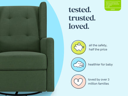 M21287PNG,DaVinci,Maddox recliner and swivel glider in Pine Green