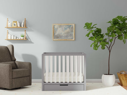 F11981GW,Carter's,Colby 4-in-1 Convertible Mini Crib w/ Trundle in Grey and White