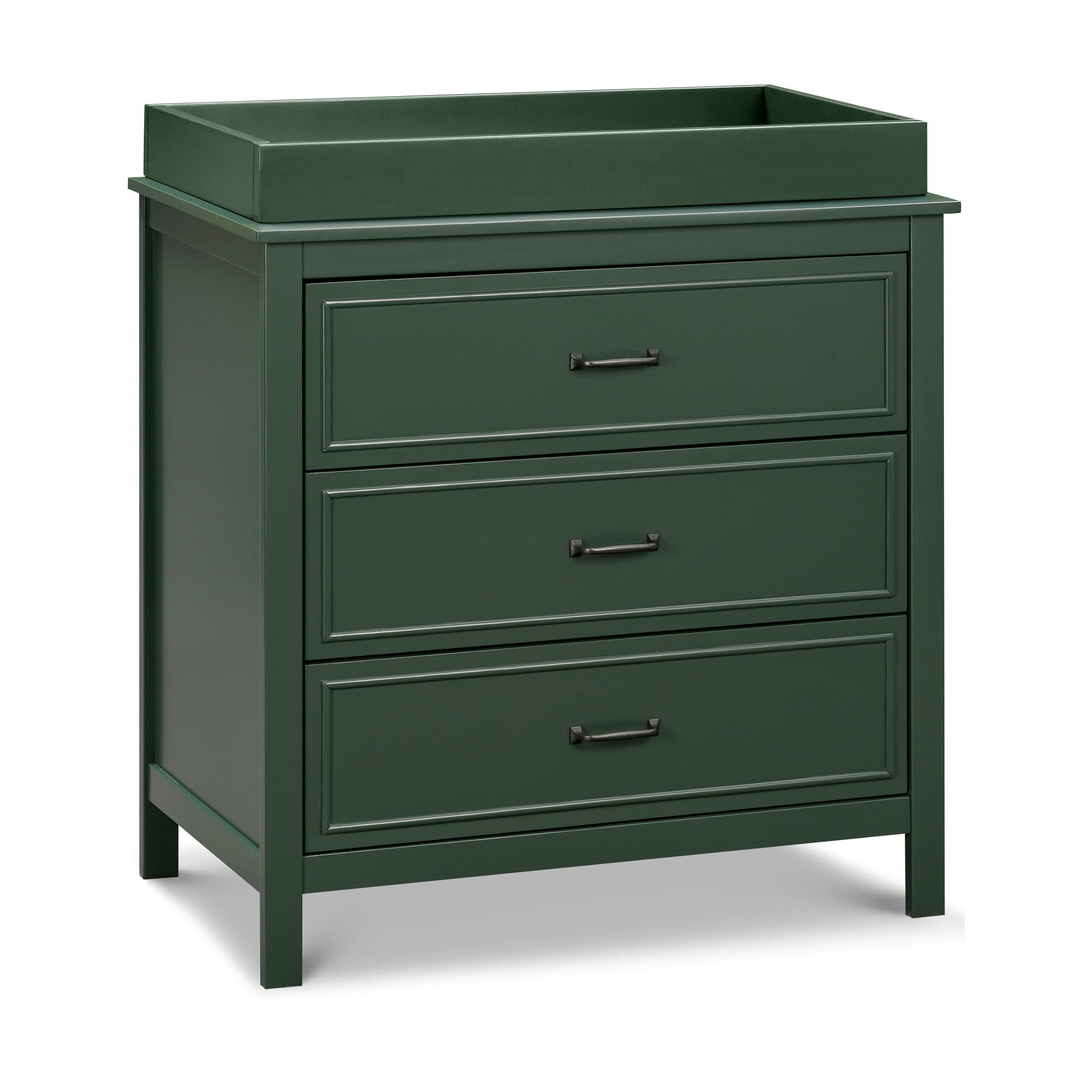 M12823FRGR,DaVinci,Charlie 3-Drawer Dresser in Forest Green