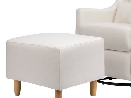 M11287PCMEW,Babyletto,Toco Swivel Glider and Ottoman in Performance Cream Eco-Weave w/Natural Feet