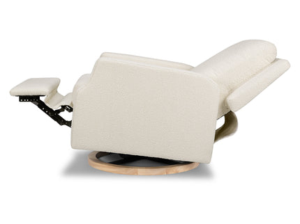 M22287WBLB,Namesake,Crewe Recliner and Swivel Glider in Ivory Boucle w/Light Wood Base