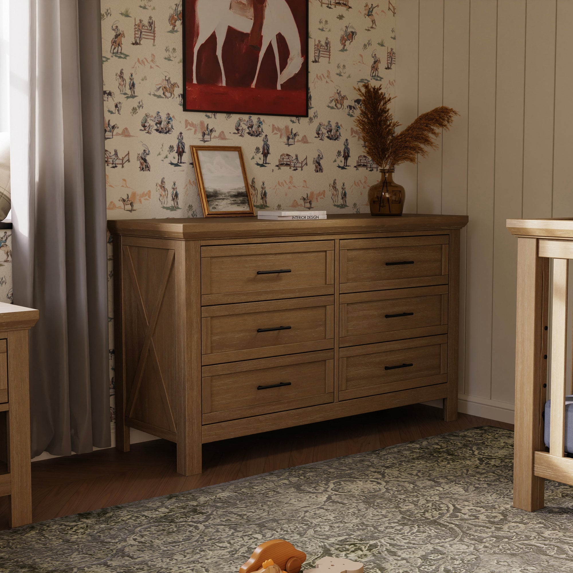 B14516DF,Monogram by Namesake,Emory Farmhouse 6-Drawer Dresser in Driftwood