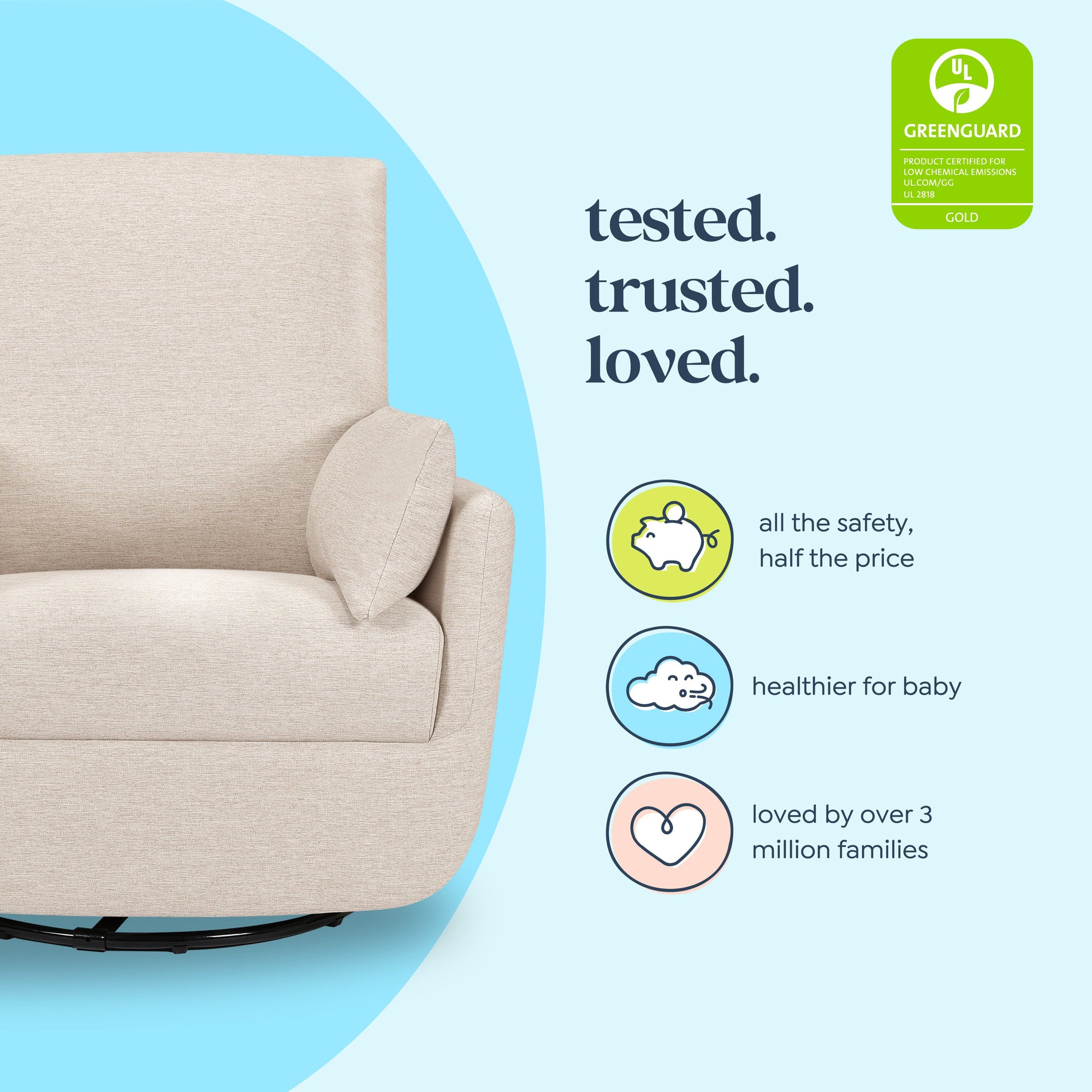 M24587BH,DaVinci,Juno Swivel Glider in Beach