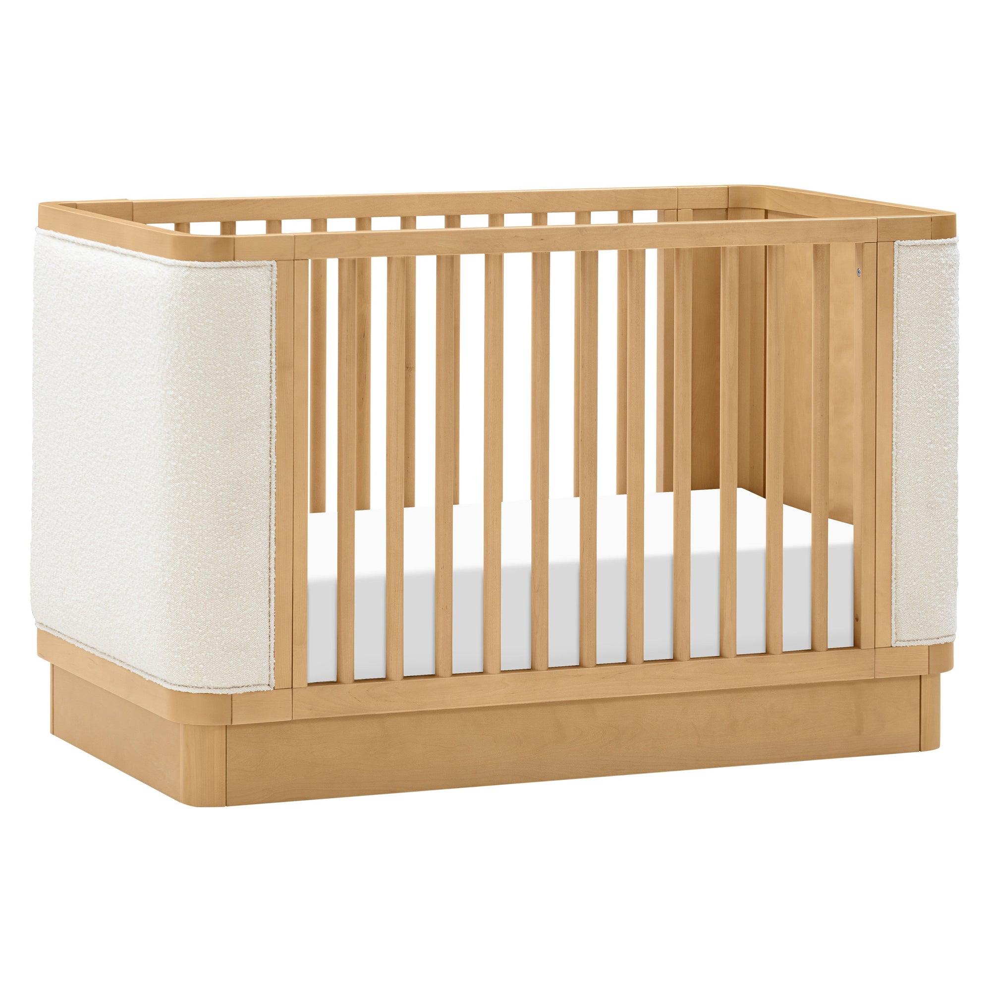 M26201HYWB,Babyletto,Bondi Boucle 4-in-1 Convertible Crib w/ Toddler Bed Kit in Honey with Ivory Boucle