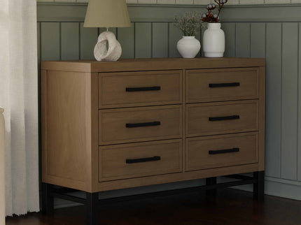 B25816DF,Monogram by Namesake,Newbern 6-Drawer Assembled Dresser in Driftwood
