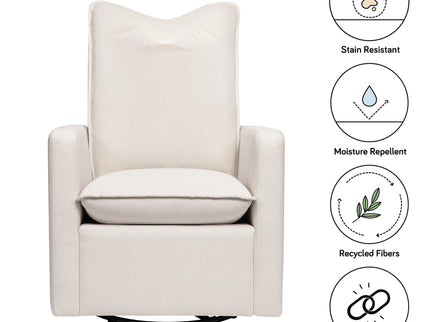 M20987PCMEW,Babyletto,Cali Pillowback Swivel Glider in Performance Cream Eco-Weave