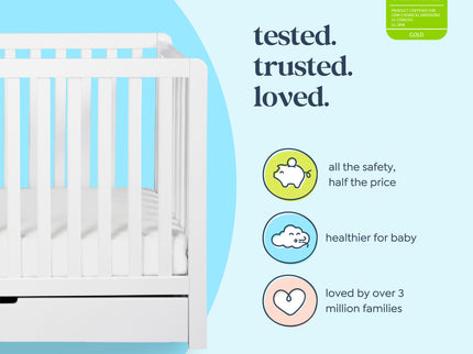 F11951W,Carter's,Colby 4-in-1 Convertible Crib w/ Trundle Drawer in White