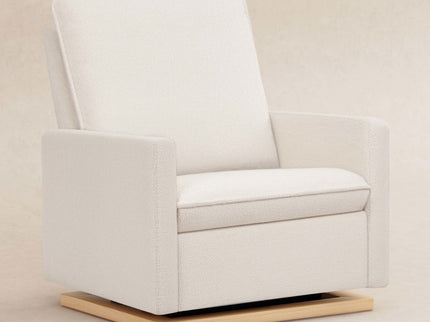 M20984CSHLB,Babyletto,Cali Pillowback Chair and a Half Glider in Chantilly Fleece w/ Light Wood Base