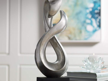 Open Infinity 24 1/2" High Silver Finish Modern Sculpture