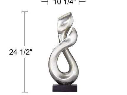Open Infinity 24 1/2" High Silver Finish Modern Sculpture
