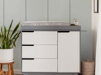 M4223GW,Babyletto,Hudson 3-Drawer Changer Dresser w/Removable Changing Tray in Grey/White