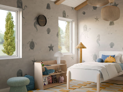 M31685ST,Babyletto Kids,Mushroom Pouf in Sage Teddy Loop